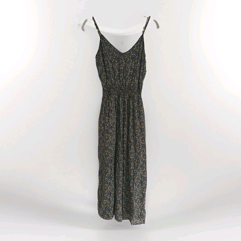 Aritzia Wilfred Irene Floral Cropped Jumpsuit XS Wide Leg Ruched Cottagecore